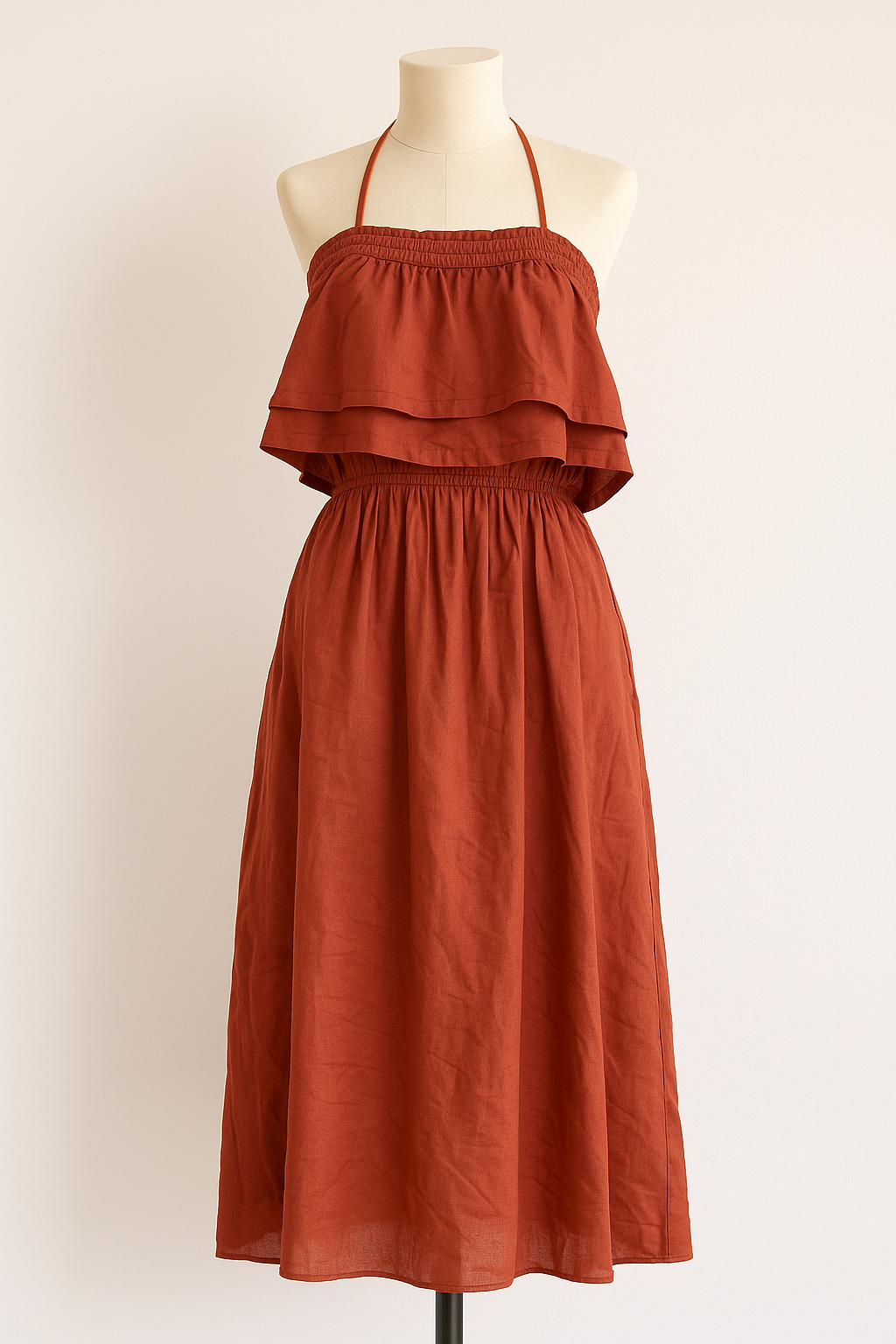 Pimkie – Halter Dress – Size 38 brown-Pimkie – فستان حماله بني  – مقاس 38
