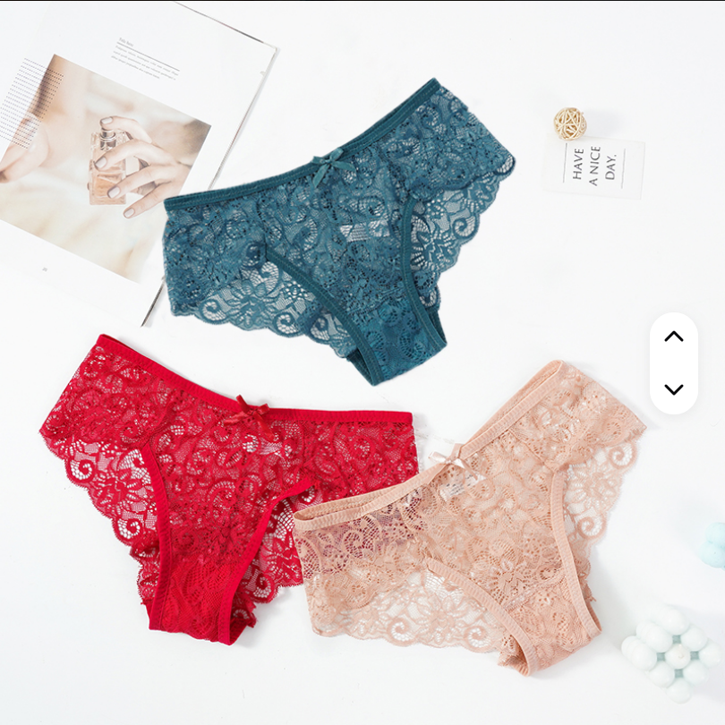 Misharen 6Pcs Pack Combo - Lace Lingerie Underwear, Lace Bikini Briefs, Hipster, Mid-Rise, Breathable Fabric-3