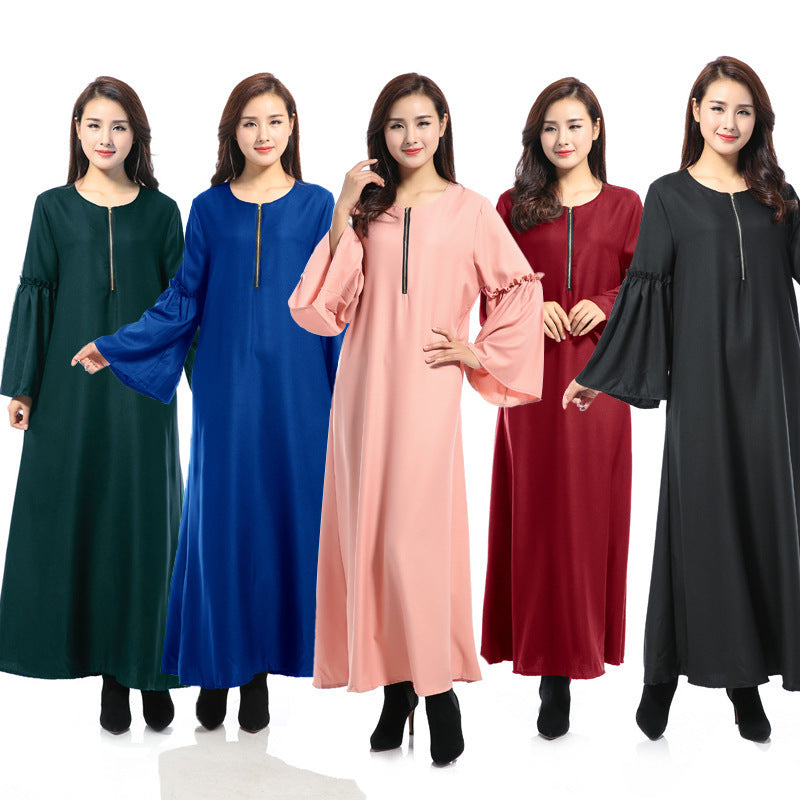 Featured Arabic Loose Robe Solid Color