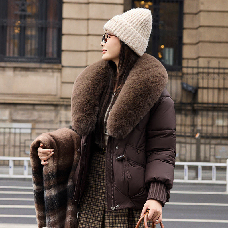 Large Size Straight Thickened Cotton-padded Coat