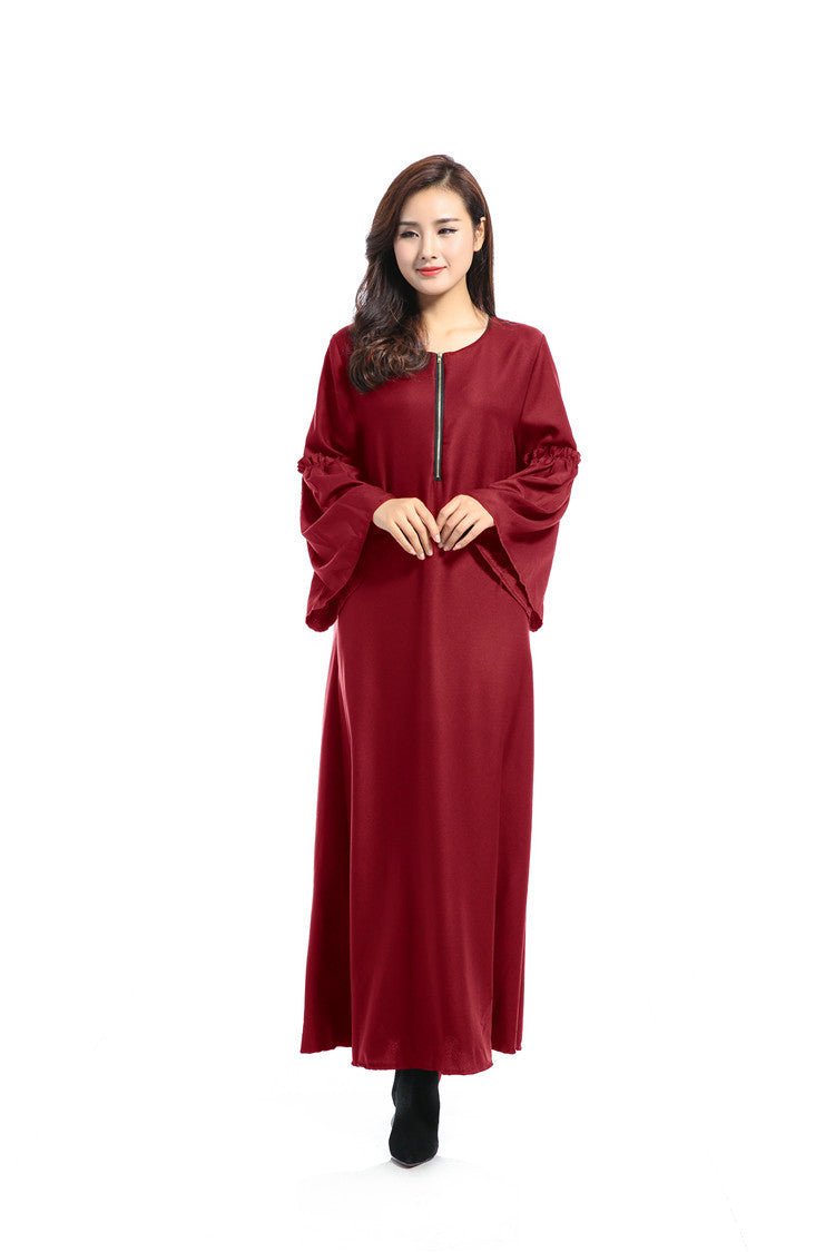 Featured Arabic Loose Robe Solid Color