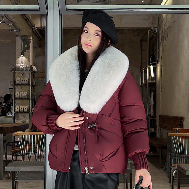 Large Size Straight Thickened Cotton-padded Coat